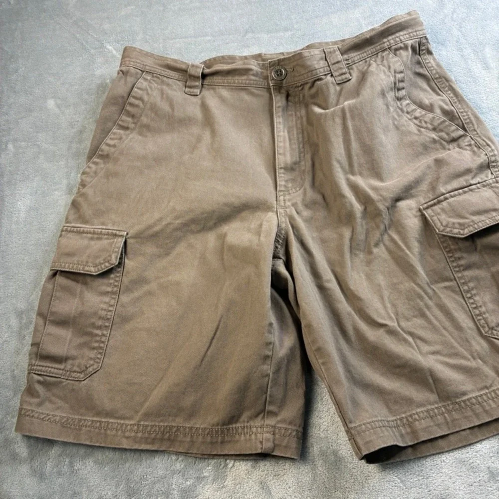 Columbia Men's Brown Cargo Shorts 34W Omni-Shade Cotton Hiking Outdoor Utility